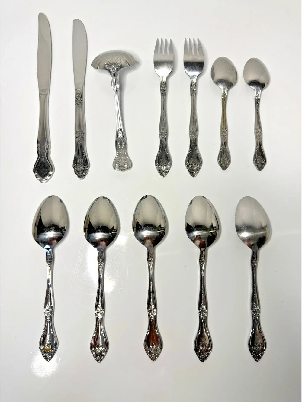 Oxford Hall Japan Serving Sterling Spoon & 11 Pcs of Imperial Korea Flatware